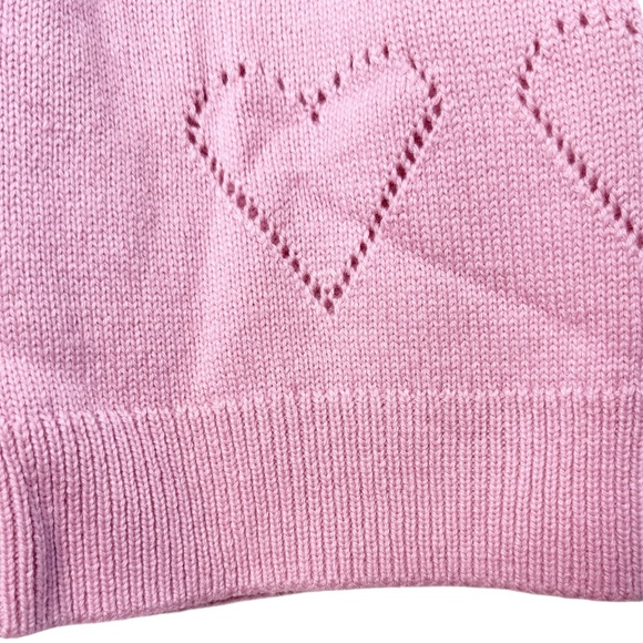 SPLENDID NWT Bullock Heart Sleeve Pointelle Sweater Size XL in Petal Pink - Picture 7 of 11